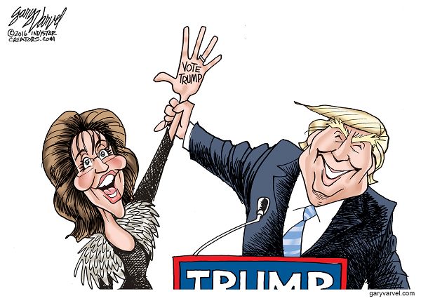 Sarah Palin is going to give Donald Trump a hand.