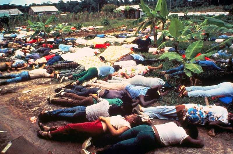 Bodies of People's Temple mass suicide cult victims led by Jim Jone's in Jonestown, Guyana, 1978. (AP Photo)