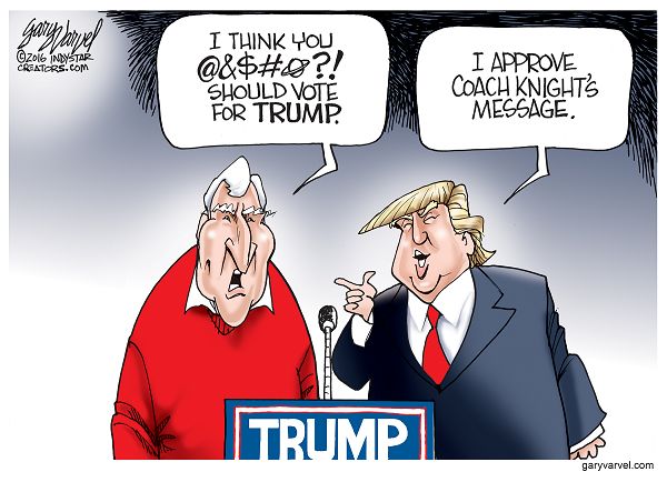 Bob Knight, also known as the General, may try to rally the troops in Indiana for Donald Trump.