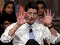 U.S. House Speaker Paul Ryan (R-WI) gestures during a town hall with millennials at the Georgetown Institute of Politics and Public Service