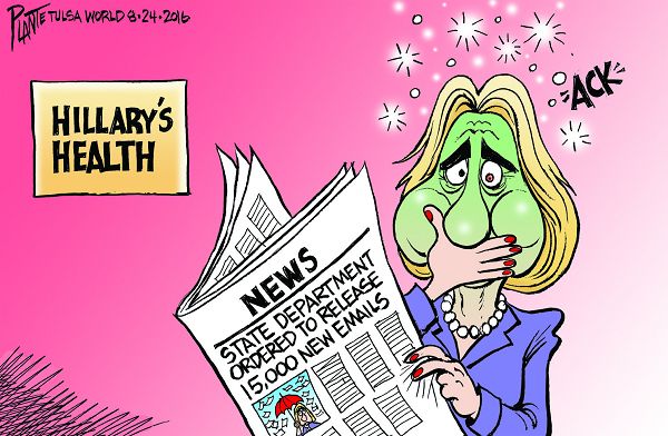 Bruce Plante Cartoon: Hillary's Health