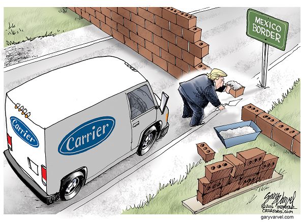 Wil Donald Trump be able to stop Carrier from moving their manufacturing plant to Mexico?