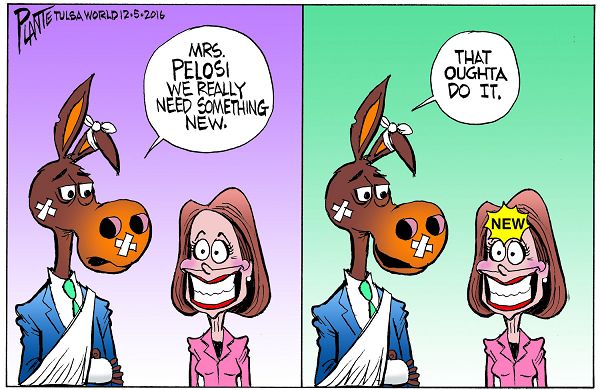 Bruce Plante Cartoon: The New Democratic Party, House Minority Leader Nancy Pelosi, DNC, Election 2016, Plante 20161206